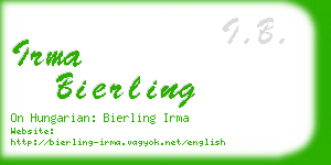 irma bierling business card